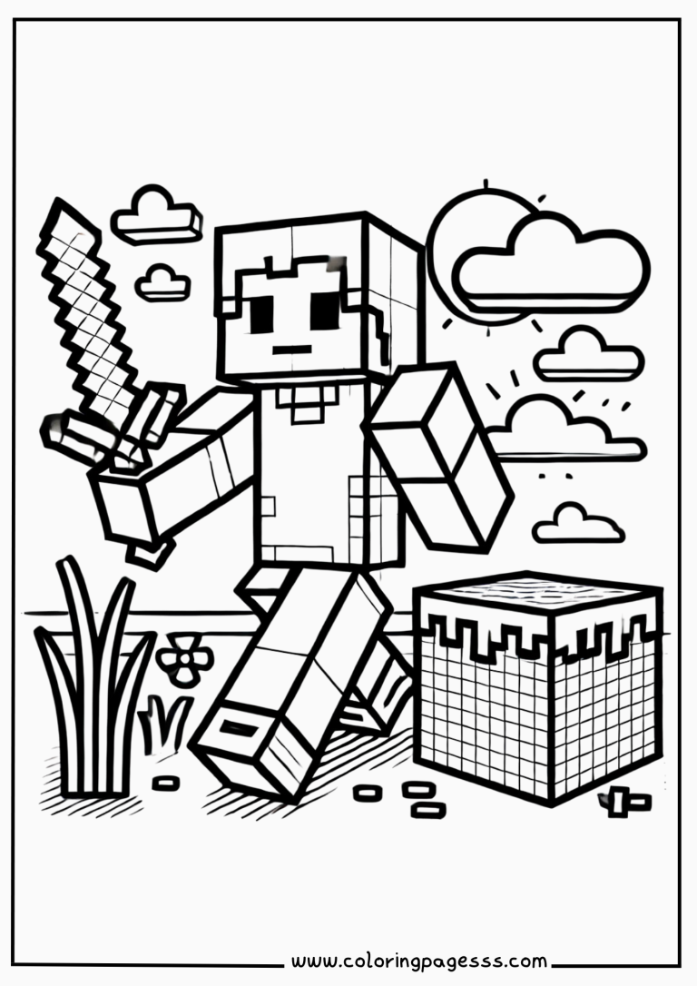 Minecraft coloring pages